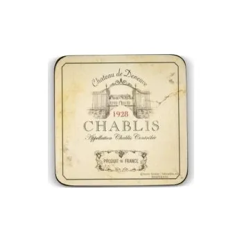 Podtácek Pimpernel Vin de France CHABLIS korková podložka pod sklenice 10,5x10,5cm 1ks JEDNOTLIVÁ