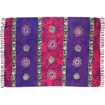 Šátek Šátek sarong Jin jang fialový se sponou