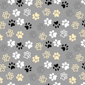 Strima Cute Fleece Print - Paws, Grey