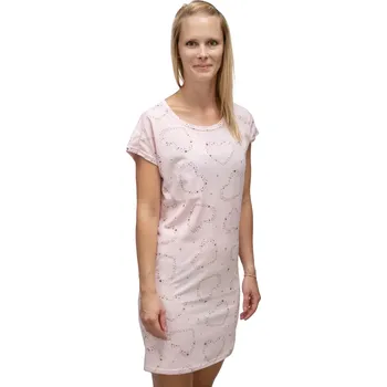 Dámská noční košile ESITO | Dámská noční košile Hvězdné srdce - růžová / 38