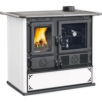 Sporák na tuhá paliva La Nordica ROSA 5.0 STEEL bílá kropenatá