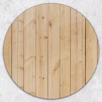 Kuchyňské prkénko Kulaté kuchyňské skleněné prkénko z tvrzeného skla s ozdobnou grafikou trámu, průměr 40 cm