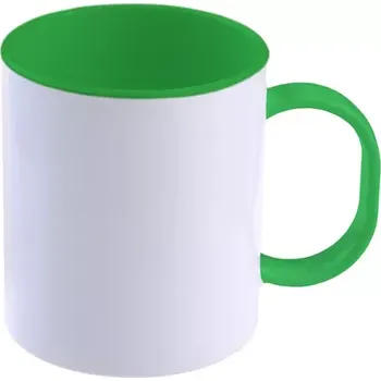 Hrnek polymerový 11 Oz s barevným vnitřkem a uchem - světle zelený