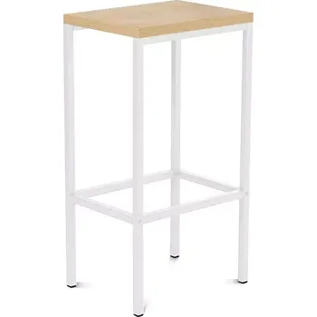 Barová židle Barová židle Rocada 959SM08, s melaminovým sedákem, bílá/dub