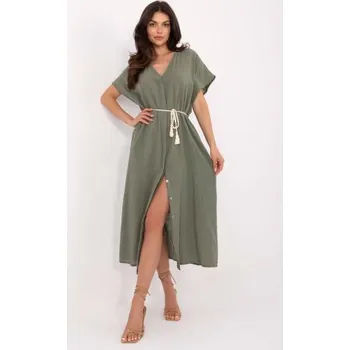 Dámské šaty Khaki košilové šaty na léto OCH BELLA