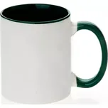 Hrnek bílý - vnitřek a ucho zelené