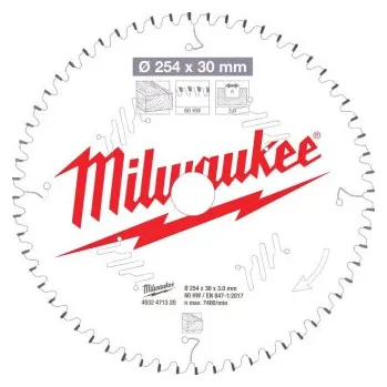 Pilový kotouč Kotouč pilový Milwaukee Wood Speed CSB MS W 254 x 30 x 3,0 x 60ATB NEG 4932471320