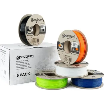 Filament Spectrum 3D filament, Premium PET-G, 1,75mm, 5x250g, 80748, mix Artic White, Deep Black, Lion Orange