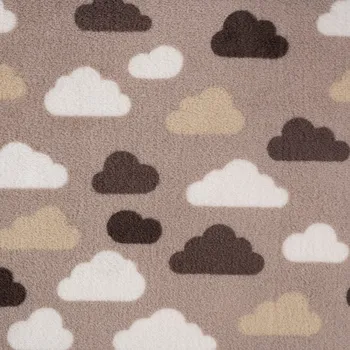 Strima Cuddle Fleece Double Face - Clouds & Raindrops, Sand