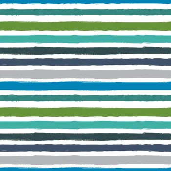 Strima Cuddle Fleece Print - Multi Stripes, Tiffany