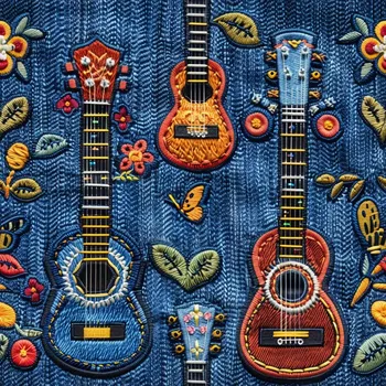 Úplet, Kytary na jeans (E) (Top kvalitní úplet Bella digitisk)