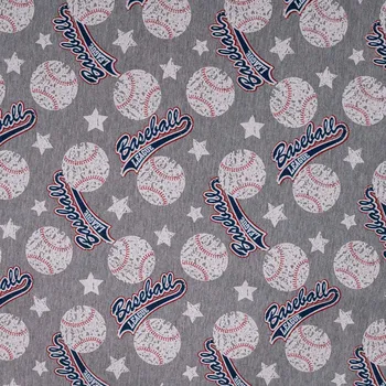 Strima French Terry Melange Print - Baseball, Light Grey Melange