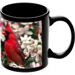 Černý hrnek s bílým oknem pro potisk