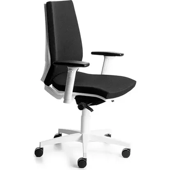 Kancelářská židle Rocada 922W-4, černá s bílou konstrukcí, látkový potah, nastavitelné područky