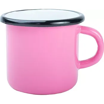 Barevný plecháček Premium s černým lemem 12 Oz - růžový