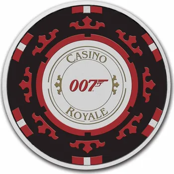Perth Mint Stříbrná mince 1 oz Casino Royale Chip James Bond 007 Kolorovaná v kartě