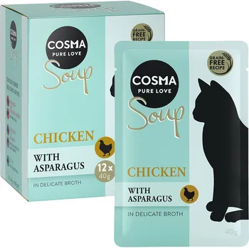 Krmivo pro kočku 48x40g Cosma Soup - Kuřecí prsa s chřestem