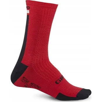 Pánské ponožky Ponožky GIRO HRC + MERINO WOOL tmavě červené L 43-45