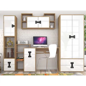 Dětský pokoj Domel Dětský pokoj Index B Barevné provedení dveří: Bílý lesk, Úchyty Domel: Dub