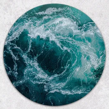 Kuchyňské prkénko Odolné a stylové kuchyňské kulaté skleněné prkénko s motivem vodního víru, průměr 40 cm