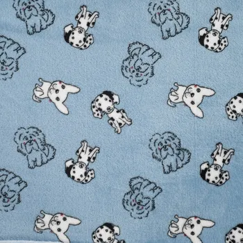 Strima Cuddle Fleece Print + Uni - Multi Dogs, Dusty Blue