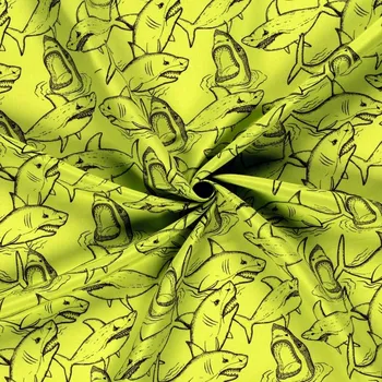 Látka na koupací kraťasy Žraloci (E)