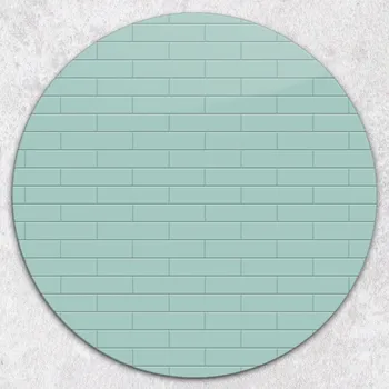 Kuchyňské prkénko Stylové a odolné kulaté skleněné prkénko s potiskem Azurová cihla, průměr 40 cm