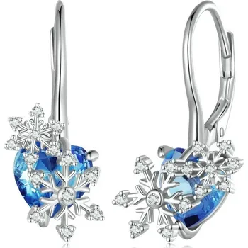 Náušnice GRACE Silver Jewellery Stříbrné náušnice Sněhové vločky - stříbro 925/1000 E-BSE844/194 Modrá