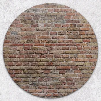 Kuchyňské prkénko Stylové a odolné kulaté skleněné prkénko s potiskem Klasická cihla průměr 40 cm