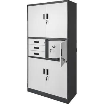 Šatní skříň Mobler Kovová kancelářská skříň WENUS W-16 90x40x185 cm - grafit/šedá