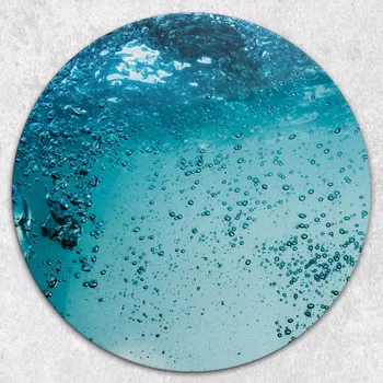 Kuchyňské prkénko Kulaté tvrzené skleněné kuchyňské prkénko s grafikou Minerální voda, průměr 40 cm