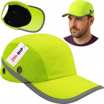Pracovní obuv Ochranná přilba 24h-bhp s kšiltem, žlutá, s reflexními prvky