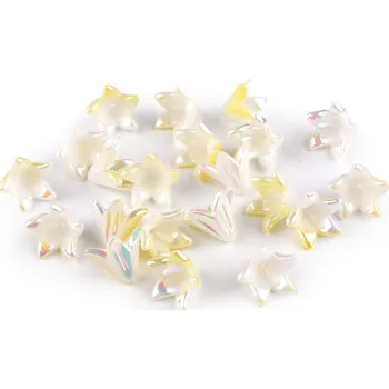 Korálek Plastové korálky s AB efektem květ / zvoneček / sukýnka 12x16 mm