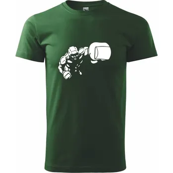 Pánské tričko Boxer obrys - Triko extra velké (5-8XL) - 6XL ( Lahvově zelená )