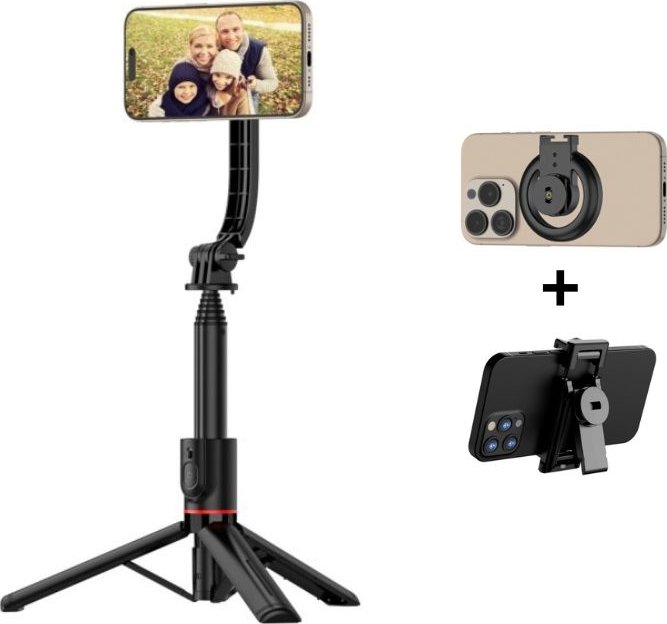 Cubenest Selfie tyč a Tripod s podporou MagSafe + vyměnitelný univerzální držák (2v1) SLS01