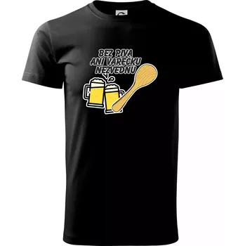 Pánské tričko Bez piva ani vařečku nezvednu - Triko extra velké (5-8XL) - 7XL ( Černá )