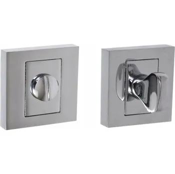 Dveřní kování Vnitřní klika B HARKO Krátká, Čtvercová rozeta, Štít s WC zámkem