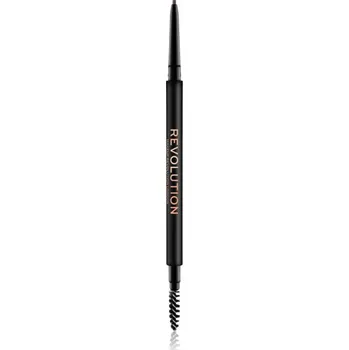 Tužka na obočí Makeup Revolution Precise Brow Pencil precizní tužka na obočí s kartáčkem odstín Brown 0.05 g
