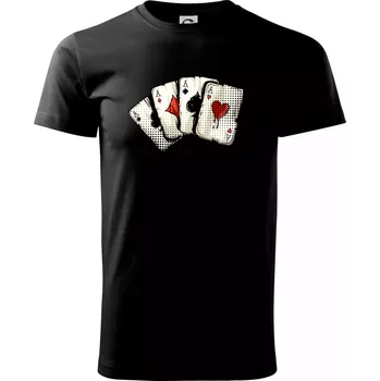 Poker - karty kreslené - Triko extra velké (5-8XL) - 8XL ( Černá )