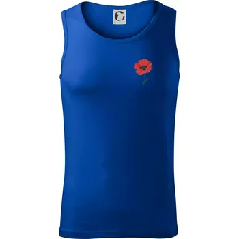 Vlčí mák kreslený na prsu - Tílko pánské Core - S ( Královská modrá )