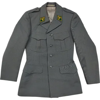 Pánské sako ARMÁDNÍ ORIGINÁL ŠVÝCARSKÉ ARMÁDY Sako vlněné s nášivkami šedé Švýcarsko (02) Velikost: bez velikosti (viz. tabulka)