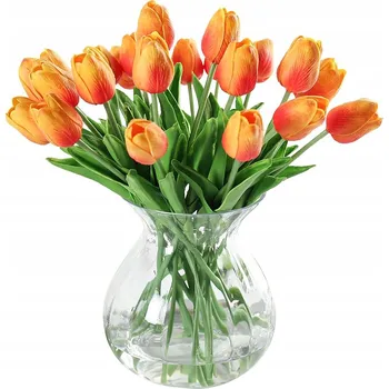 umělá květina TULIPÁNY Z PU, KYTICE 10 TULIPÁNŮ JAKO ŽIVÉ, MĚKKÉ NA DOTEK, TULIPÁN 33 CM