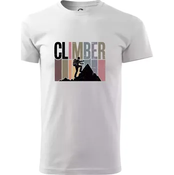 Pánské tričko Climber - pruhy barevné - Triko extra velké (5-8XL) - 8XL ( Bílá )