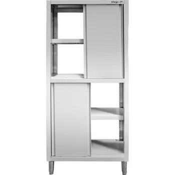 Šatní skříň Nerezová průchozí skříň, dělená, 80x50x200 cm