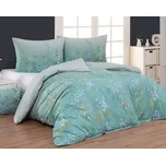 Povlečení Matějovský LIBBY, květinový vzor, tyrkysové, bavlna hladká, digitál, 140x200cm + 70x90cm