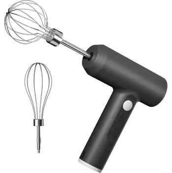 Bezdrátový elektrický mixér na šlehání vajec s USB nabíjením 2000mAh 3 rychlosti ABS tělo 2 nerezové metly Kuchyňský šlehač