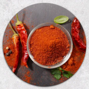 Obraz Multifunkční Dekorativní Kulatá Skleněná Deska Koření Chilli průměr 40 cm