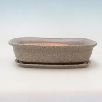 Květináč Bonsai miska + podmiska H09 - 30 x 23 x 7,5 cm. - béžová