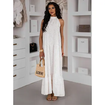 Dámské šaty Béžové dlouhé letní šaty AETHER Velikost: ONESIZE