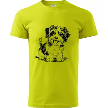 Havanský psík skica - Klasické pánské triko vyšší gramáže - M ( Limetková )
